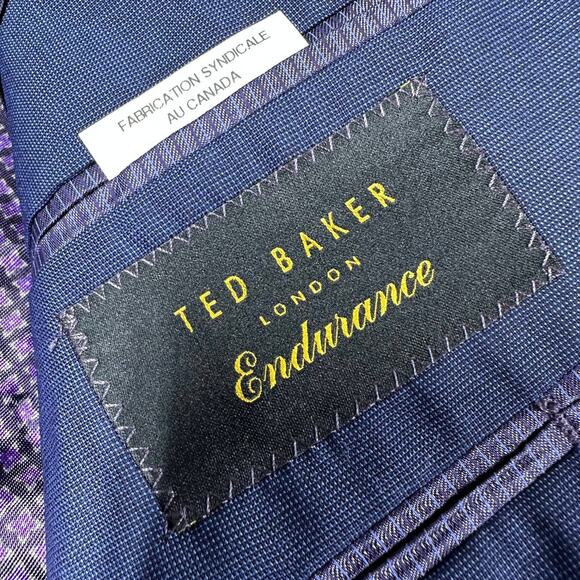 Ted Baker NWT Endurance Jarrow SPJ Blue Men's Size 40L Blazer 100% Wool 2 Button - Picture 6 of 9